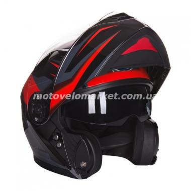 Мотошлем GEON 950 Fury (модуляр) с очками Red/Black